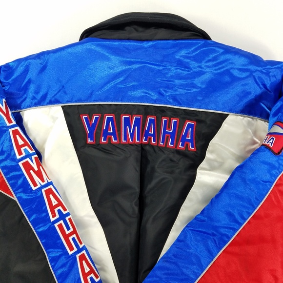 Yamaha Jacket Black Red Wht Blue Colorblock Snowmobile Racing Women’s XT VTG Y2K - Picture 7 of 16